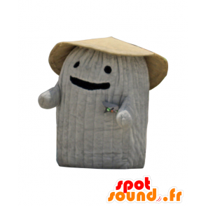 Mascotte de Ishio, grosse pierre grise avec un chapeau - MASFR26535 - Mascottes Yuru-Chara Japonaises