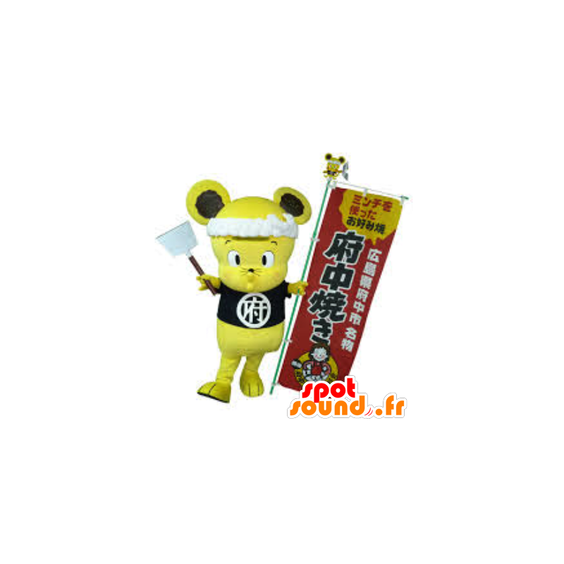 Mascot Minchu, rato amarelo, cozinheiro - MASFR26588 - Yuru-Chara Mascotes japoneses