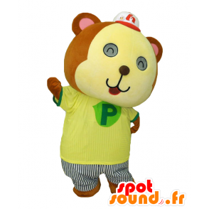 Ponta-kun maskot, gul og brun teddy - MASFR26612 - Yuru-Chara japanske Mascots