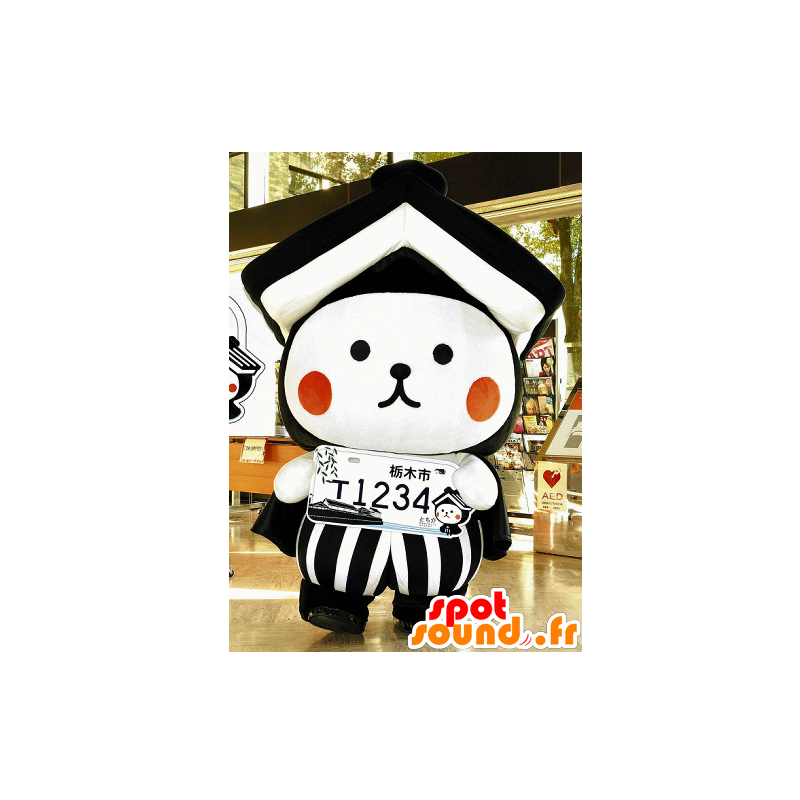 Maskotti Nalle rekisterikilpi ja katto - MASFR26640 - Mascottes Yuru-Chara Japonaises