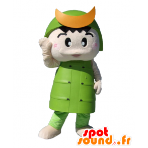 Mascot Tsunuga kun samurai groen en geel outfit - MASFR26709 - Yuru-Chara Japanse Mascottes