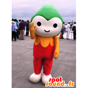 Mascot Choruru, groen en wit man in een rode jurk - MASFR26718 - Yuru-Chara Japanse Mascottes