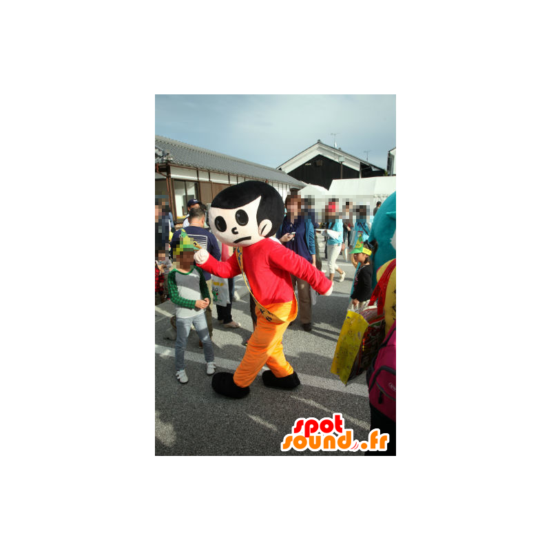 ゆるキャラマスコット日本人 の ジャンプくんマスコット 男性 少年保持赤とオレンジ 色変更 変化なし 切る L 180 190センチ 撮影に最適 番号 服とは 写真にある場合 番号 付属品 番号