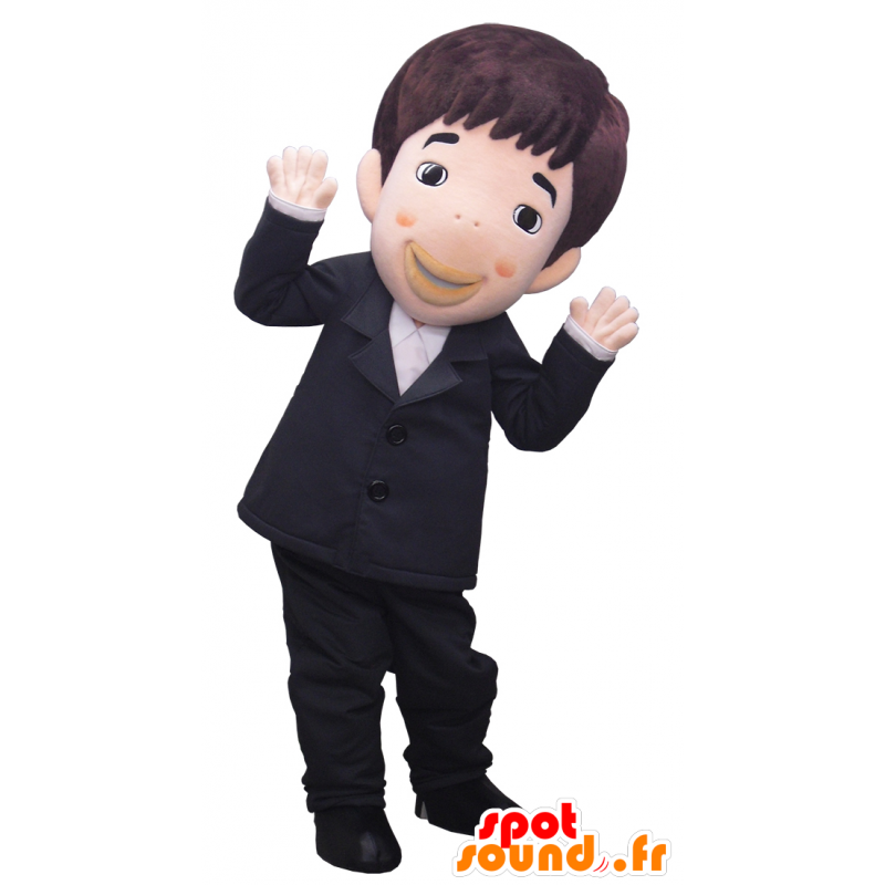 Mascot Koji Imada man dressed in black suit - MASFR26735 - Yuru-Chara Japanese mascots