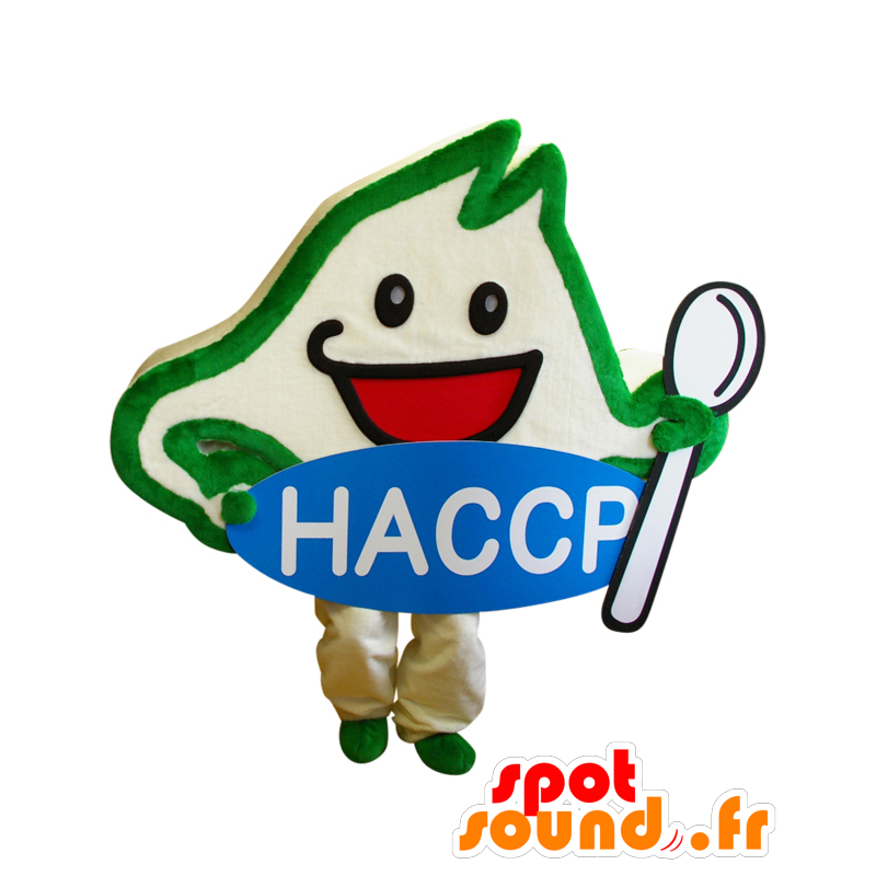 Mascot Hasappu kun, boneco de neve de sorriso verde e branco - MASFR26828 - Yuru-Chara Mascotes japoneses