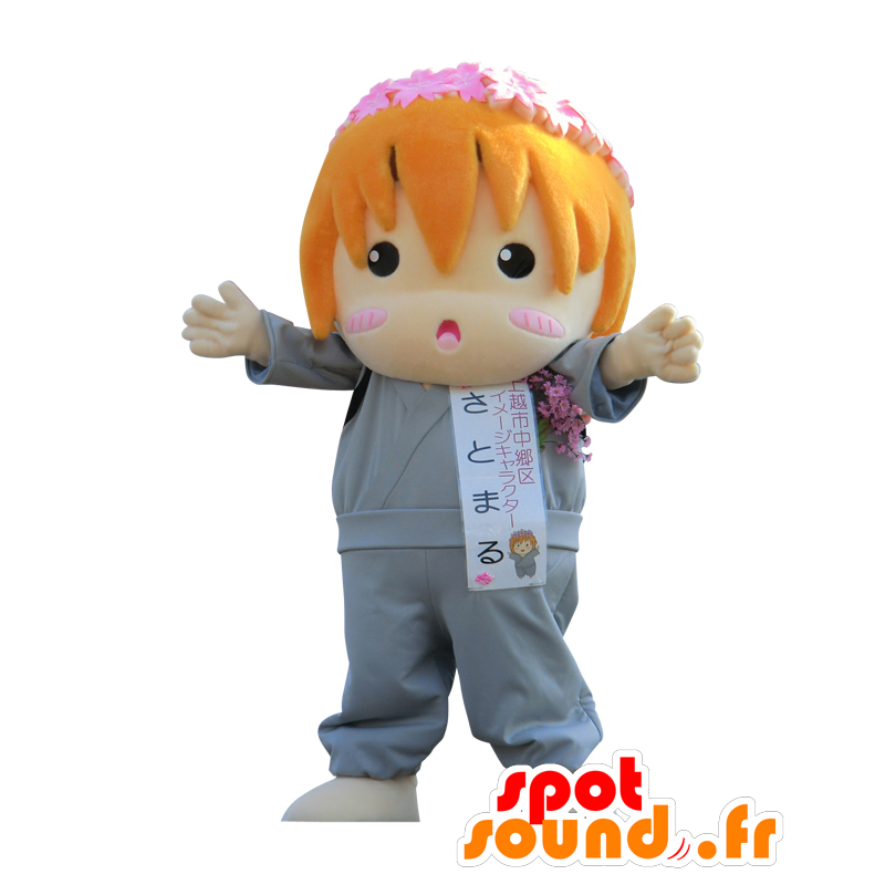 Mascotte de la ville de Niigata, fillette rousse fleurie - MASFR26836 - Mascottes Yuru-Chara Japonaises