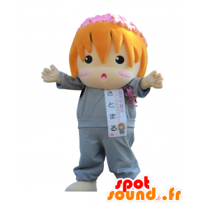 Mascotte della città di Niigata, fiore rosso ragazza - MASFR26836 - Yuru-Chara mascotte giapponese