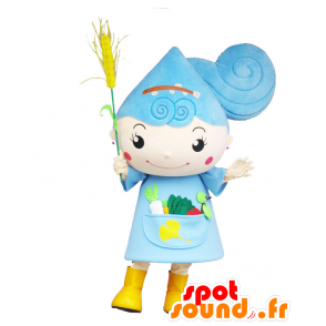 Maskot Rurume chan, blue dívka se spoustou zeleniny - MASFR26853 - Yuru-Chara japonské Maskoti