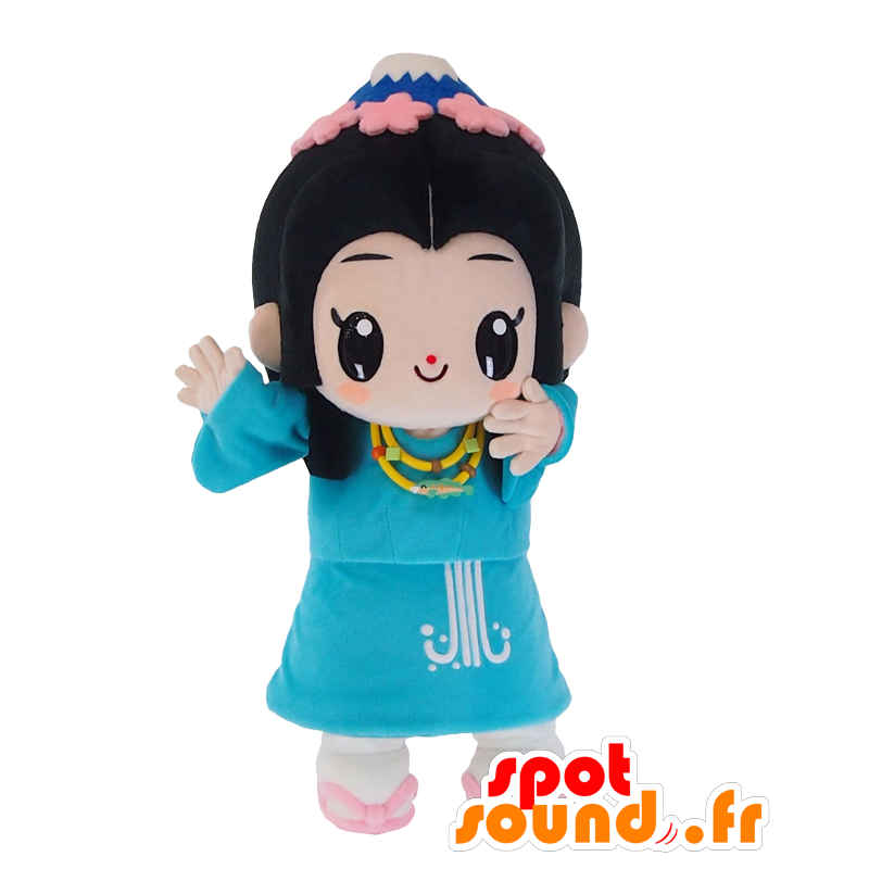 Sakuyachan mascot, brunette girl dressed in blue - MASFR26892 - Yuru-Chara Japanese mascots