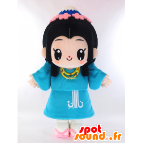 Sakuyachan mascot, brunette girl dressed in blue - MASFR26892 - Yuru-Chara Japanese mascots