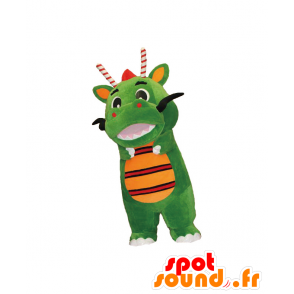 Mascot Tsurugon, groene draak en oranje - MASFR26961 - Yuru-Chara Japanse Mascottes