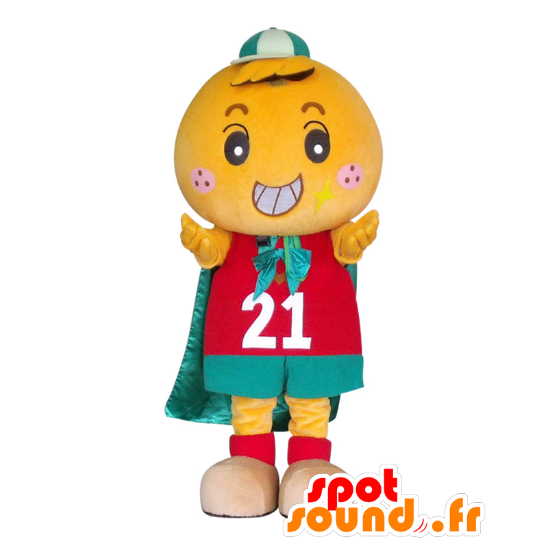 Mascot Mihama Chama, gigantiske oransje med en grønn kappe - MASFR26979 - Yuru-Chara japanske Mascots