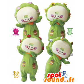 4 mascotas verdes representan los verdes prados - MASFR26987 - Yuru-Chara mascotas japonesas