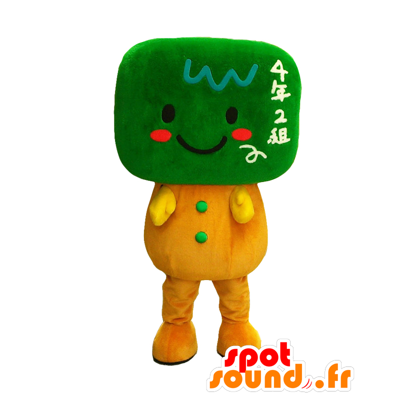 ゆるキャラマスコット日本人 の マスコット黒板くん オレンジと緑の男 色変更 変化なし 切る L 180 190センチ 撮影に最適 番号 服とは 写真にある場合 番号 付属品 番号