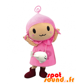 Mascotte Yumetchi, ragazza vestita di rosa con un sigillo - MASFR27004 - Yuru-Chara mascotte giapponese