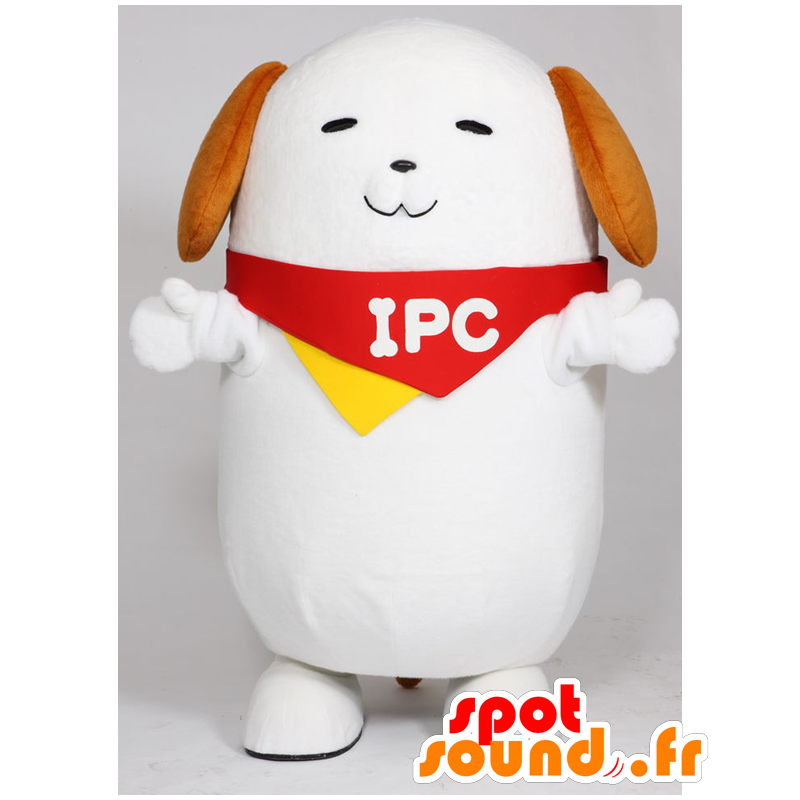 ゆるキャラマスコット日本人 の マスコットpochawan スカーフと大きな白い犬 色変更 変化なし 切る L 180 190センチ 撮影に最適 番号 服とは 写真にある場合 番号 付属品 番号