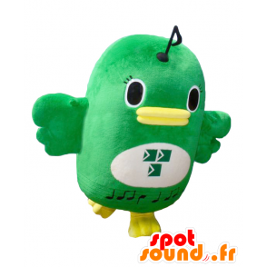 Narashido mascot, green bird, white and yellow - MASFR27021 - Yuru-Chara Japanese mascots