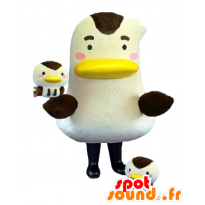 Mascot Abunaikamo, pato gigante branco e preto com pequena - MASFR27025 - Yuru-Chara Mascotes japoneses