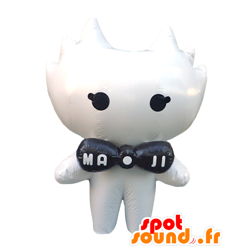 Maji kun mascot, giant white cat with a bow tie - MASFR27084 - Yuru-Chara Japanese mascots