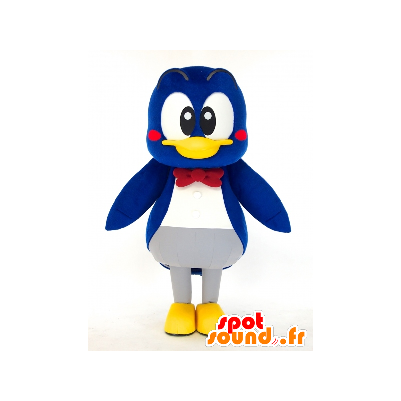 Mascot blauwe vogel, grijs, wit en heel schattig geel - MASFR27186 - Yuru-Chara Japanse Mascottes