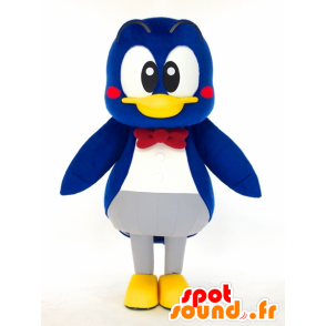 Mascot blauwe vogel, grijs, wit en heel schattig geel - MASFR27186 - Yuru-Chara Japanse Mascottes