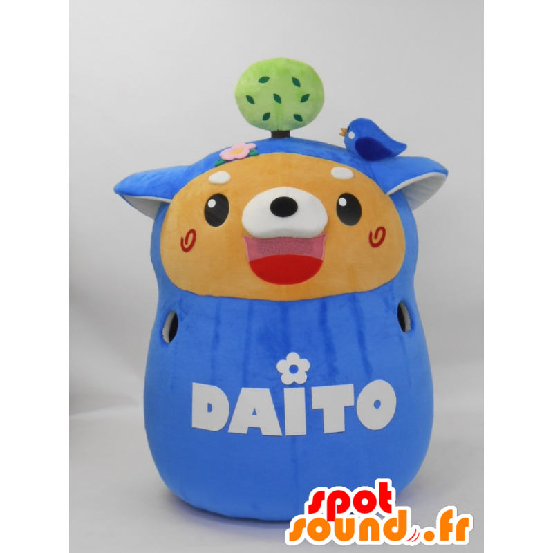 Daito mascota, perro azul con un árbol y un pájaro - MASFR27220 - Yuru-Chara mascotas japonesas