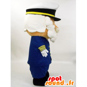 Mascot Capitão Hammer, capitão do barco no uniforme azul - MASFR27229 - Yuru-Chara Mascotes japoneses