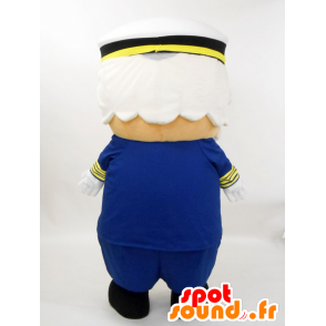 Mascot Capitão Hammer, capitão do barco no uniforme azul - MASFR27229 - Yuru-Chara Mascotes japoneses