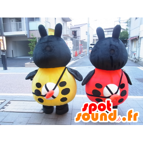 Mascotte Setagaya, 2 coccinelle rosso e giallo - MASFR27252 - Yuru-Chara mascotte giapponese