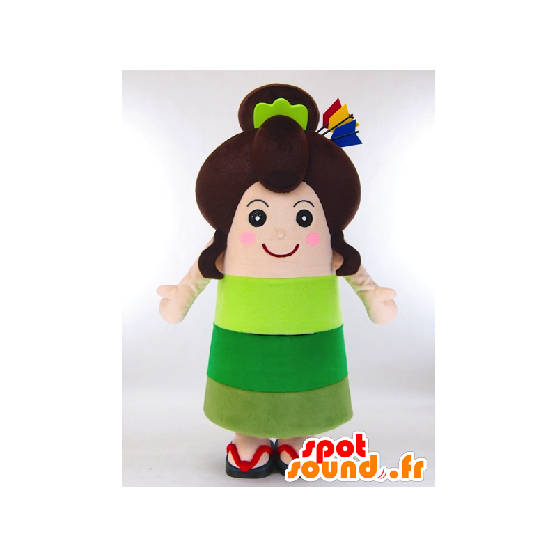 Yano-chan mascot, girl in green dress and long hair - MASFR27261 - Yuru-Chara Japanese mascots