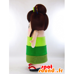 Menina Mascot Yano-chan no vestido verde e cabelos longos - MASFR27261 - Yuru-Chara Mascotes japoneses