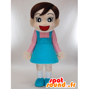 Mascot Nacchan gekleed meisje in roze en blauw - MASFR27269 - Yuru-Chara Japanse Mascottes