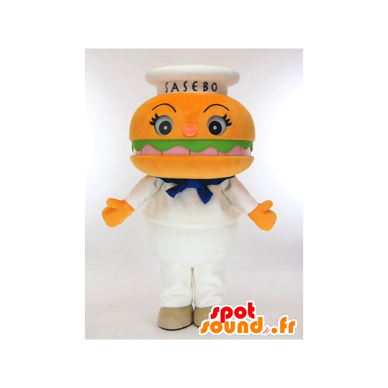 Sasebo Burger mascote menino, hambúrguer laranja gigante - MASFR27271 - Yuru-Chara Mascotes japoneses