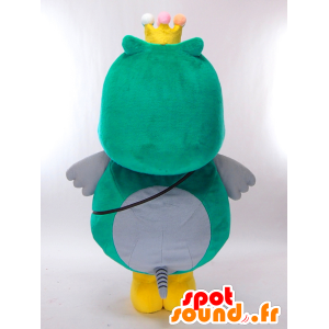 Sanlabo mascot, orange and yellow green owl with a crown - MASFR27274 - Yuru-Chara Japanese mascots