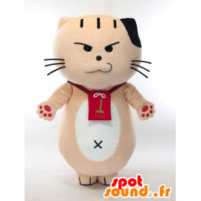 Mascot Nyanso-ji, beige cat, black and white yellow, very fun - MASFR27276 - Yuru-Chara Japanese mascots