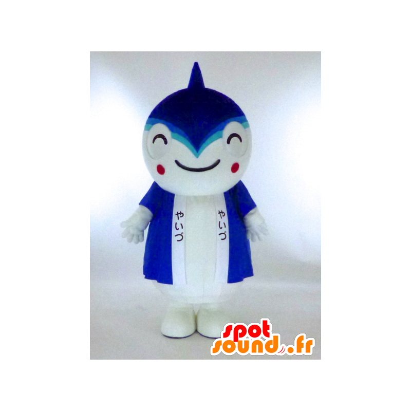 Mascot Yai-Chan, tubarão azul e branco com um túnica azul - MASFR27289 - Yuru-Chara Mascotes japoneses