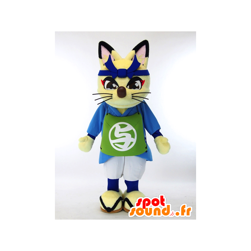 Yojiro mascot, fox traditional Asian dress - MASFR27295 - Yuru-Chara Japanese mascots