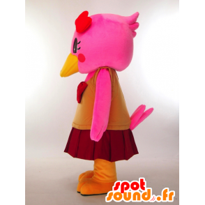 Wing-chan mascot dressed pink duck a pretty dress - MASFR27306 - Yuru-Chara Japanese mascots