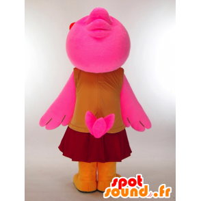 Wing-chan mascot dressed pink duck a pretty dress - MASFR27306 - Yuru-Chara Japanese mascots