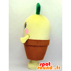 Mascote flor amarelo em um frasco castanho - MASFR27333 - Yuru-Chara Mascotes japoneses