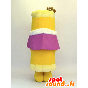 Mascota Chikuwa, rollo japonés con corona amarilla - MASFR27362 - Yuru-Chara mascotas japonesas