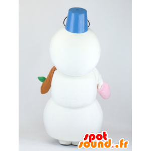 Mascotte de bonhomme de neige géant, à l'air farouche - MASFR27368 - Mascottes Yuru-Chara Japonaises