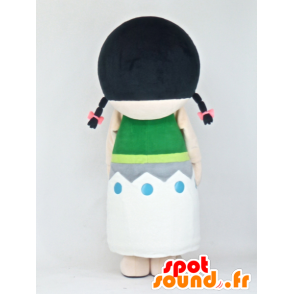 Mascot Kokeshi, Intian ruskea värikäs mekko - MASFR27369 - Mascottes Yuru-Chara Japonaises