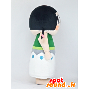 Mascotte Kokeshi, marrone indiano con un abito colorato - MASFR27369 - Yuru-Chara mascotte giapponese