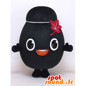 Mascotte de Tsubo-chan, bonhomme noir avec une grosse tête - MASFR27391 - Mascottes Yuru-Chara Japonaises