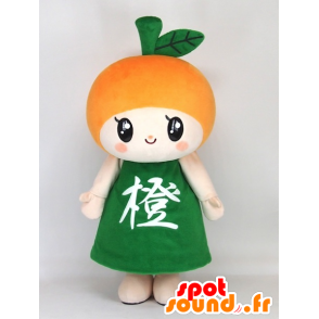 Daliang chan mascote, laranja gigante com um vestido verde - MASFR27396 - Yuru-Chara Mascotes japoneses