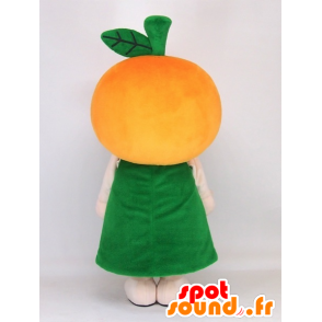 Daliang chan mascotte, gigante arancione con un abito verde - MASFR27396 - Yuru-Chara mascotte giapponese