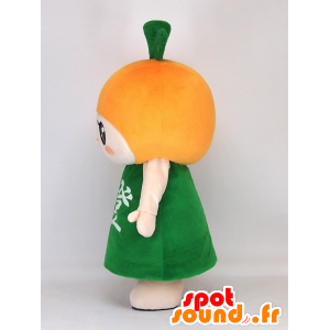 Daliang chan maskot, obří oranžová s zelených šatech - MASFR27396 - Yuru-Chara japonské Maskoti