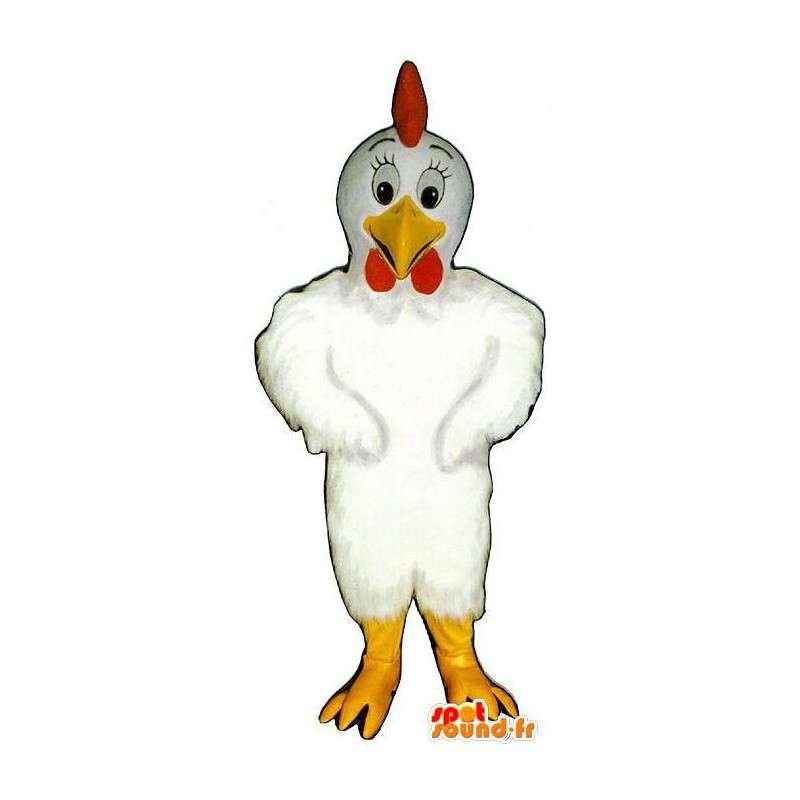 Hvit hane forkledning gigant - MASFR007072 - Mascot Høner - Roosters - Chickens