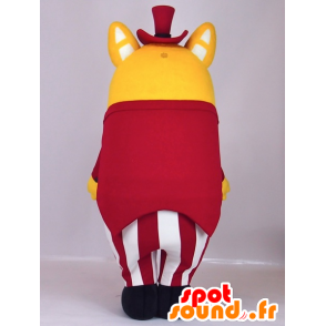 Katamatchi mascot, yellow rat dressed in a red suit - MASFR27400 - Yuru-Chara Japanese mascots